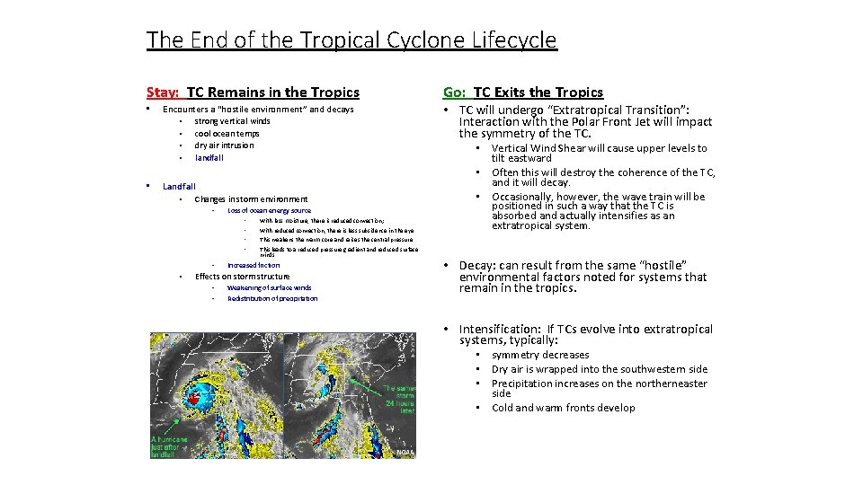 The End of the Tropical Cyclone Lifecycle Stay: TC Remains in the Tropics •
