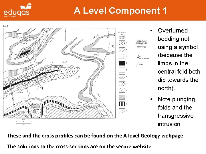 A Level Component 1 • Overturned bedding not using a symbol (because the limbs