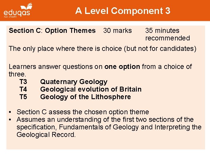 A Level Component 3 Section C: Option Themes 30 marks 35 minutes recommended The