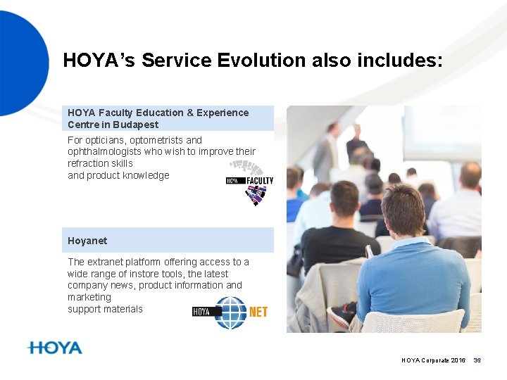 HOYA’s Service Evolution also includes: HOYA Faculty Education & Experience Centre in Budapest For