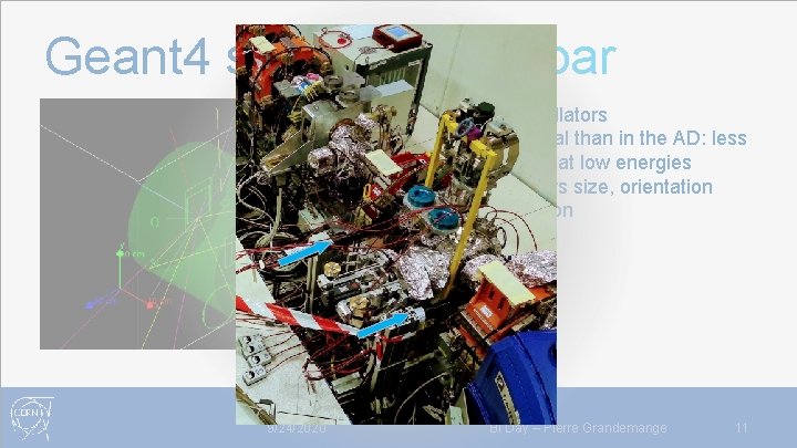 Geant 4 simulation - pbar • Two scintillators • More signal than in the