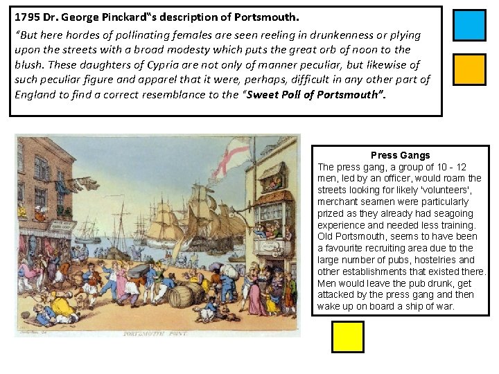1795 Dr. George Pinckard‟s description of Portsmouth. “But here hordes of pollinating females are
