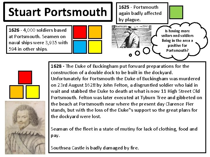 Stuart Portsmouth 1625 - Portsmouth again badly affected by plague. 1626 - 4, 000