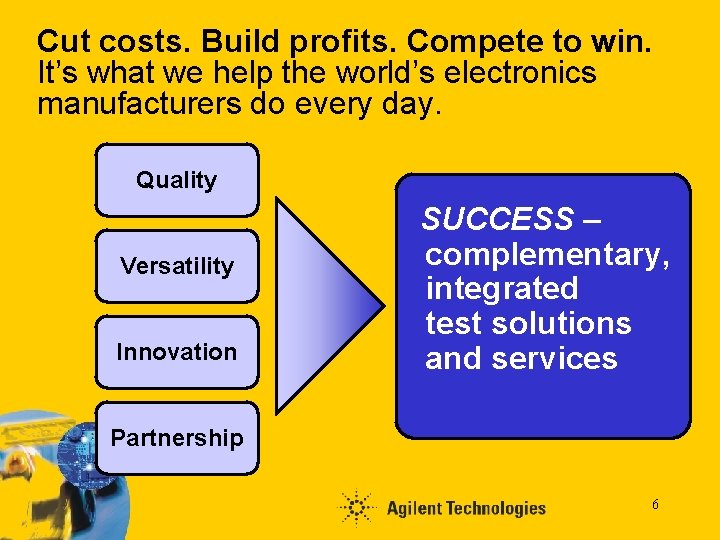 Cut costs. Build profits. Compete to win. It’s what we help the world’s electronics