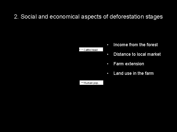 2. Social and economical aspects of deforestation stages • Income from the forest •