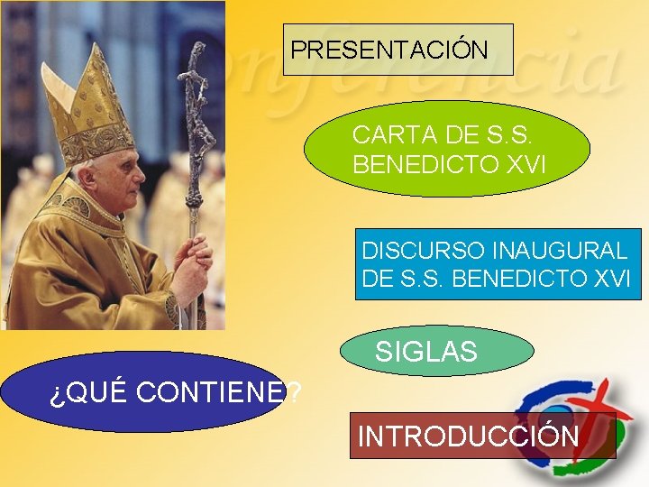 PRESENTACIÓN CARTA DE S. S. BENEDICTO XVI DISCURSO INAUGURAL DE S. S. BENEDICTO XVI