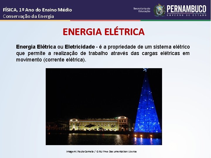 FÍSICA, 1º Ano do Ensino Médio Conservação da Energia ENERGIA ELÉTRICA Energia Elétrica ou