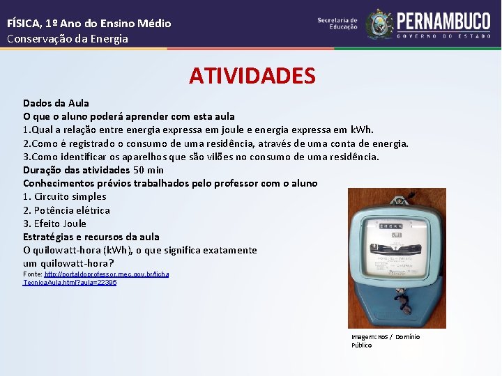 FSICA 1 Ano do Ensino Mdio Conservao da