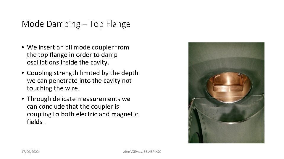 Mode Damping – Top Flange • We insert an all mode coupler from the