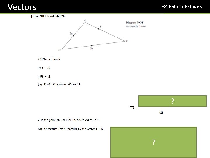 Vectors << Return to Index ? ? 