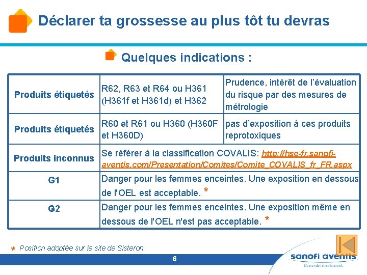 Déclarer ta grossesse au plus tôt tu devras Quelques indications : R 62, R