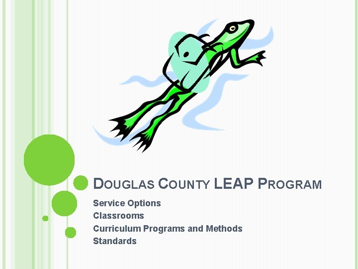 DOUGLAS COUNTY LEAP PROGRAM Service Options Classrooms Curriculum Programs and Methods Standards 