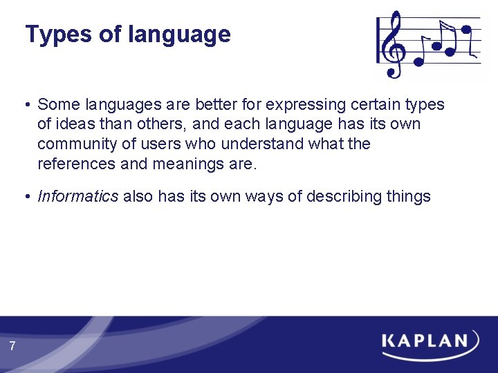 Types of language • Some languages are better for expressing certain types of ideas Types of language • Some languages are better for expressing certain types of ideas