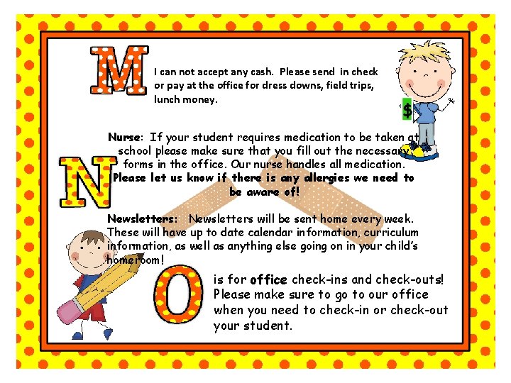 I can not accept any cash. Please send in check or pay at the I can not accept any cash. Please send in check or pay at the