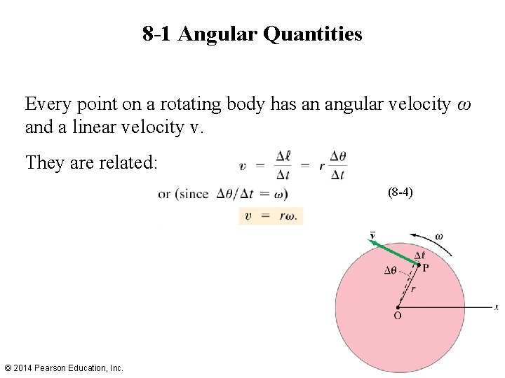 8 -1 Angular Quantities Every point on a rotating body has an angular velocity