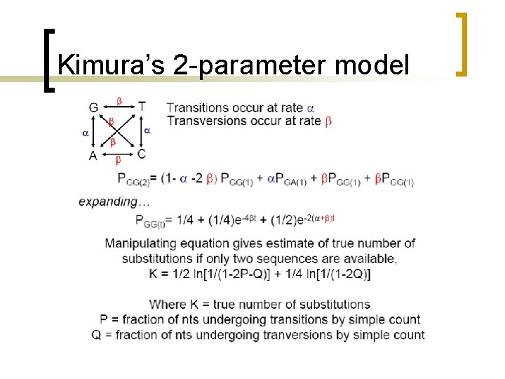 Kimura’s 2 -parameter model 