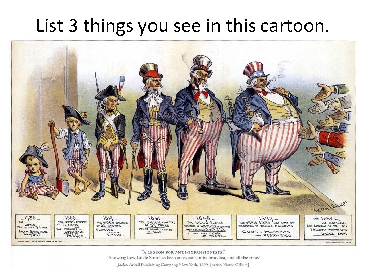 List 3 things you see in this cartoon. 