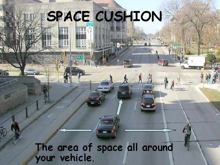 SPACE CUSHION The area of space all around your vehicle. 