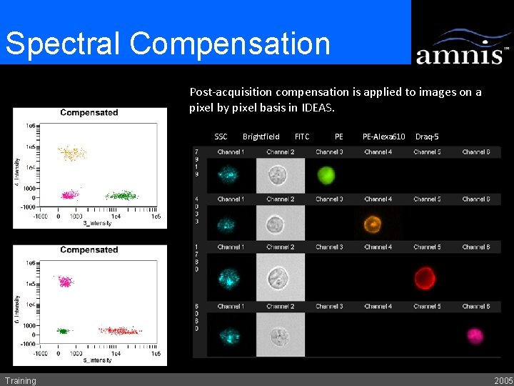 Spectral Compensation Post-acquisition Single color control compensation samples used is applied to calculate to