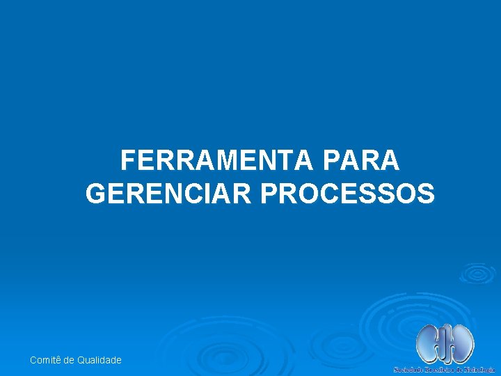 FERRAMENTA PARA GERENCIAR PROCESSOS Comitê de Qualidade 