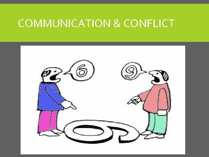 COMMUNICATION & CONFLICT COMMUNICATION & CONFLICT