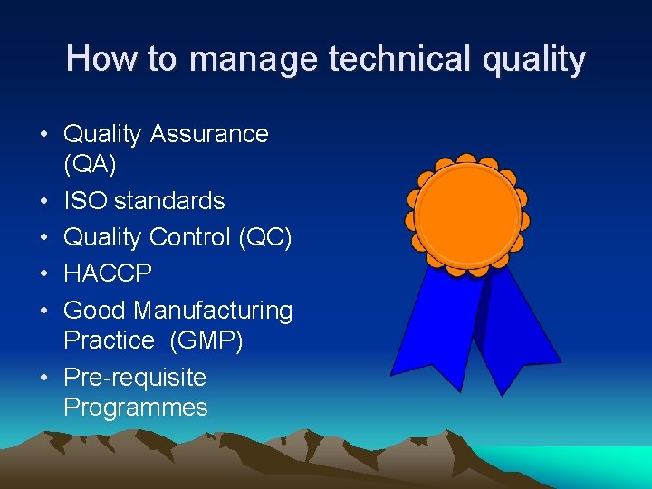 How to manage technical quality • Quality Assurance (QA) • ISO standards • Quality