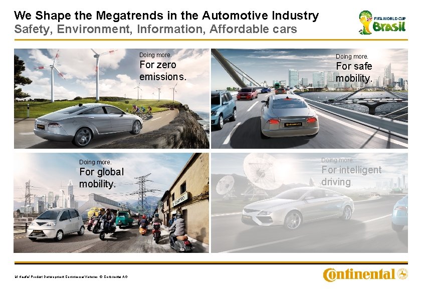 We Shape the Megatrends in the Automotive Industry Safety, Environment, Information, Affordable cars Doing