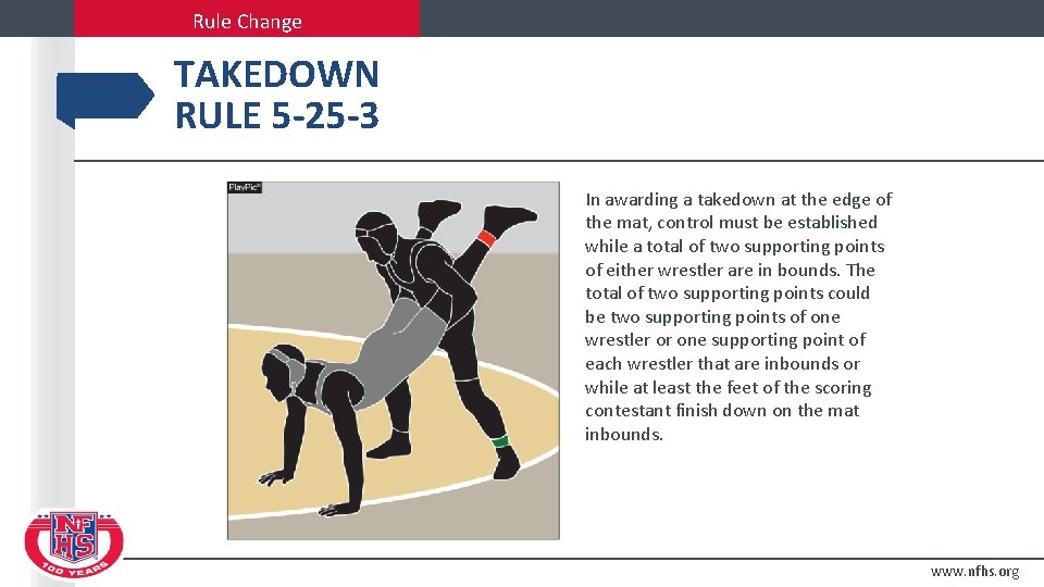 Rule Change TAKEDOWN RULE 5 -25 -3 In awarding a takedown at the edge