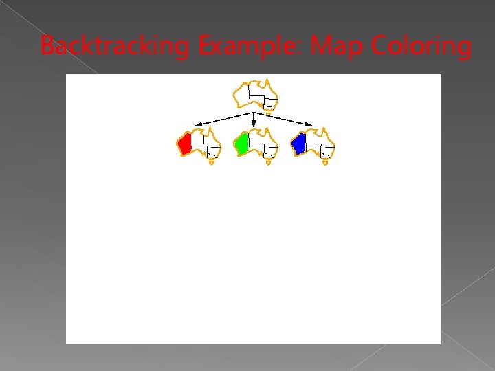 Backtracking Example: Map Coloring Backtracking Example: Map Coloring