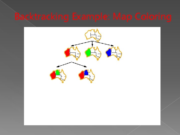 Backtracking Example: Map Coloring Backtracking Example: Map Coloring