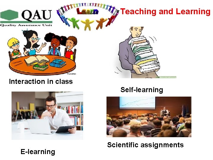 Teaching and Learning Interaction in class Self-learning E-learning Scientific assignments 