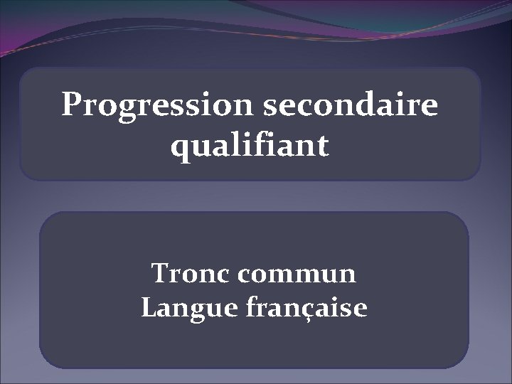 Progression secondaire qualifiant Tronc commun Langue française 