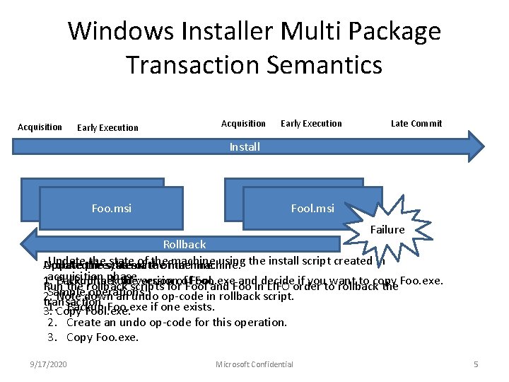 Windows Installer Multi Package Transaction Semantics Acquisition Early Execution Late Commit Install Foo. msi