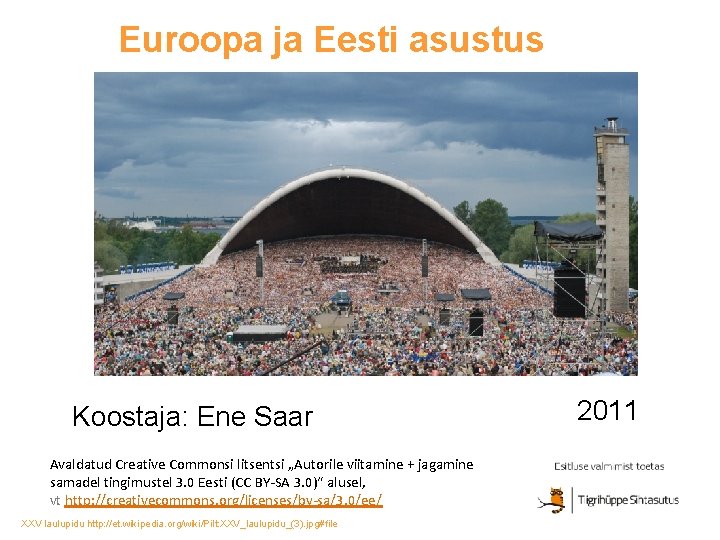 Euroopa ja Eesti asustus Koostaja: Ene Saar Avaldatud Creative Commonsi litsentsi „Autorile viitamine +