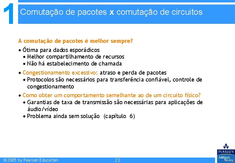 1 Comutação de pacotes x comutação de circuitos A comutação de pacotes é melhor 1 Comutação de pacotes x comutação de circuitos A comutação de pacotes é melhor