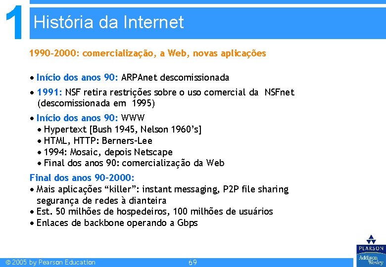 1 História da Internet 1990 -2000: comercialização, a Web, novas aplicações Início dos anos 1 História da Internet 1990 -2000: comercialização, a Web, novas aplicações Início dos anos