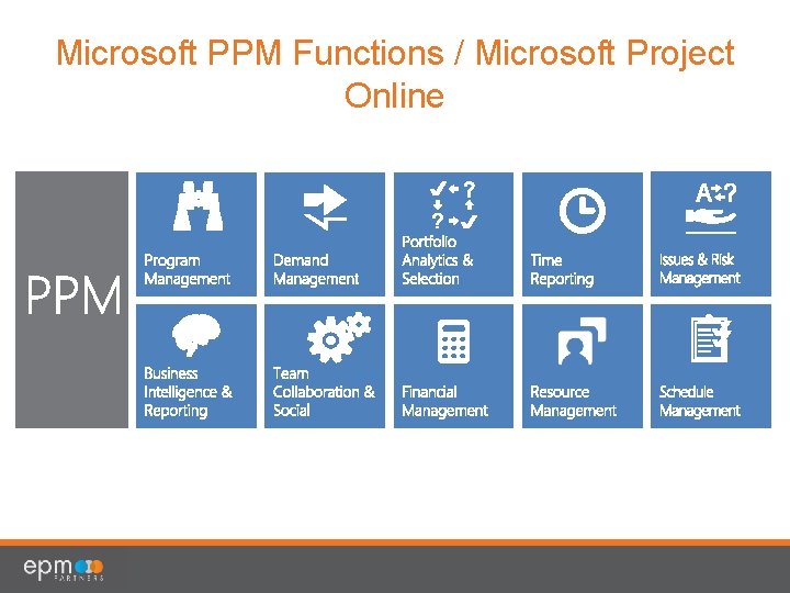 Microsoft PPM Functions / Microsoft Project Online 