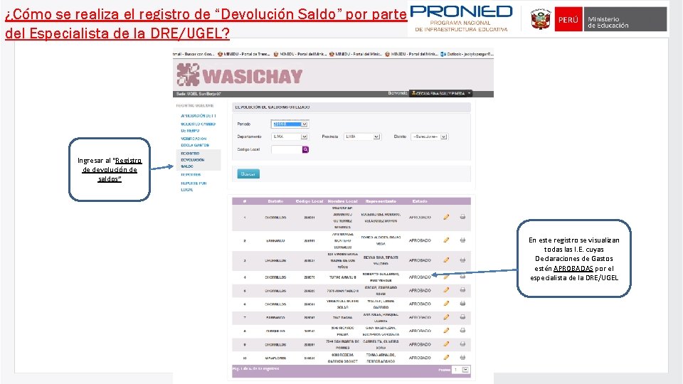 ¿Cómo se realiza el registro de “Devolución Saldo” por parte del Especialista de la