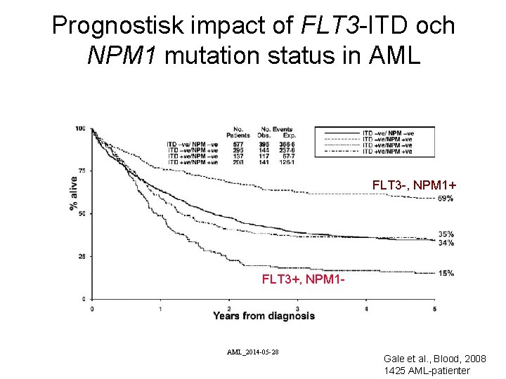 Prognostisk impact of FLT 3 -ITD och NPM 1 mutation status in AML FLT