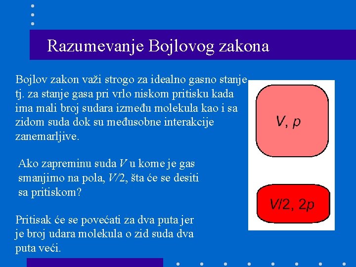 Razumevanje Bojlovog zakona Bojlov zakon važi strogo za idealno gasno stanje tj. za stanje