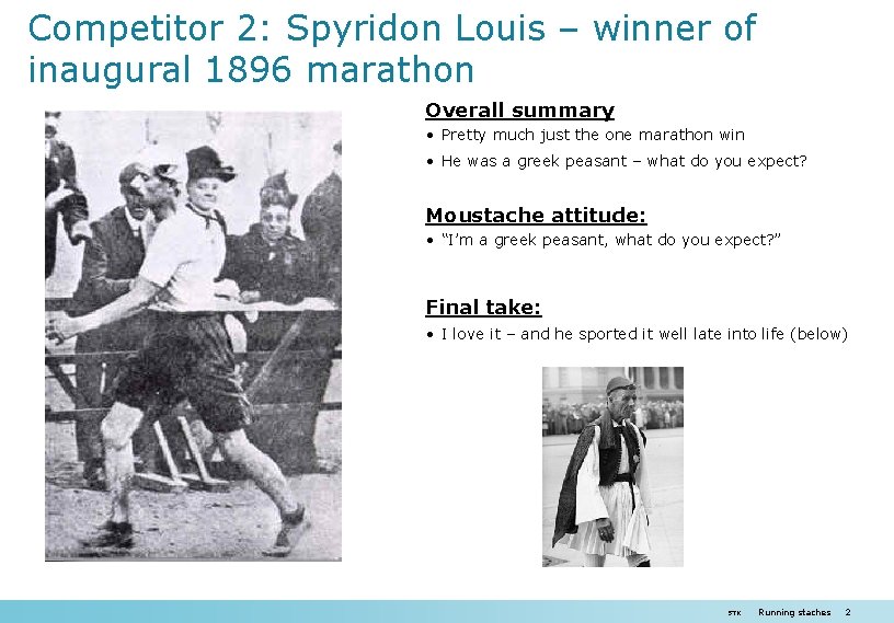 Competitor 2: Spyridon Louis – winner of inaugural 1896 marathon Overall summary • Pretty Competitor 2: Spyridon Louis – winner of inaugural 1896 marathon Overall summary • Pretty