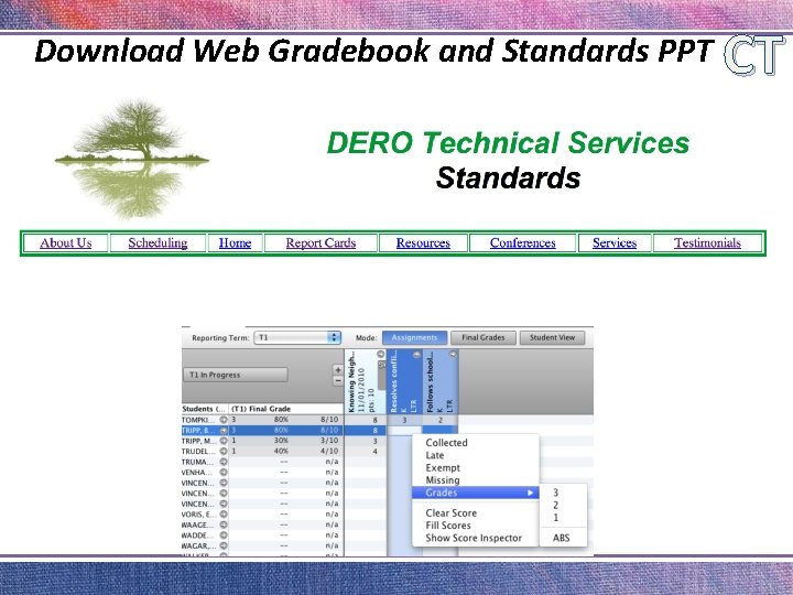 Download Web Gradebook and Standards PPT CT 