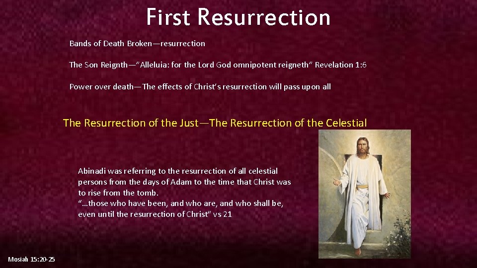 First Resurrection Bands of Death Broken—resurrection The Son Reignth—”Alleluia: for the Lord God omnipotent