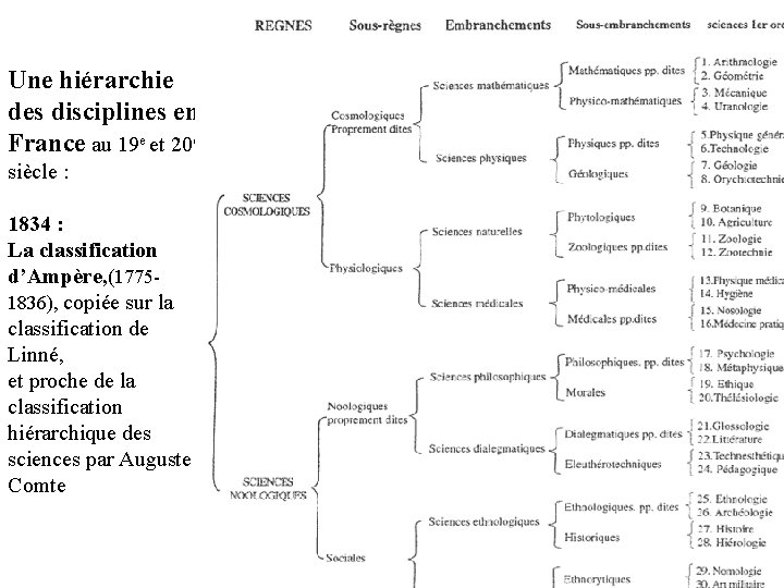 Une hiérarchie des disciplines en France au 19 e et 20 e siècle :