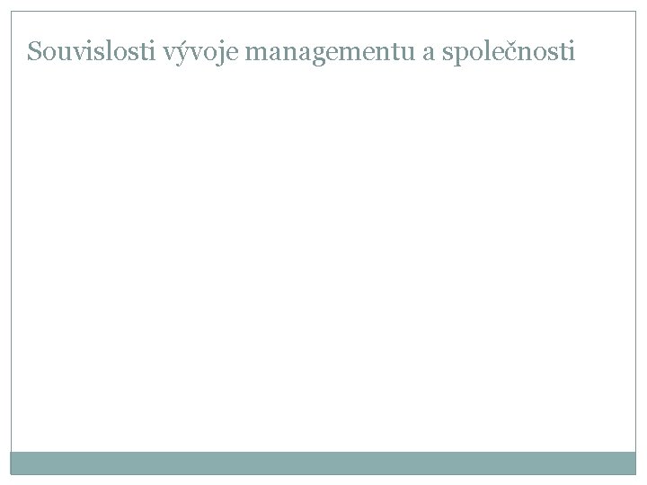 Souvislosti vývoje managementu a společnosti 