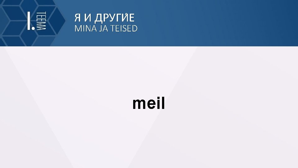 Я И ДРУГИ Е MINA JA TEISED meil 