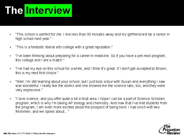 The Interview • “This school is perfect for me. I live less than 30 The Interview • “This school is perfect for me. I live less than 30