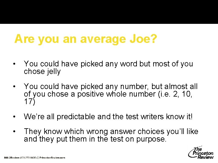 Are you an average Joe? • You could have picked any word but most Are you an average Joe? • You could have picked any word but most