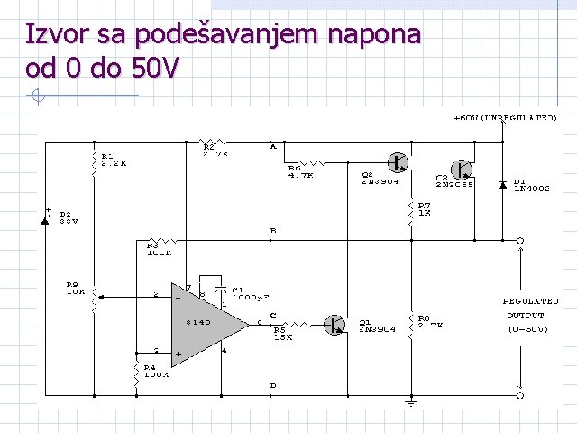 Izvor sa podešavanjem napona od 0 do 50 V 