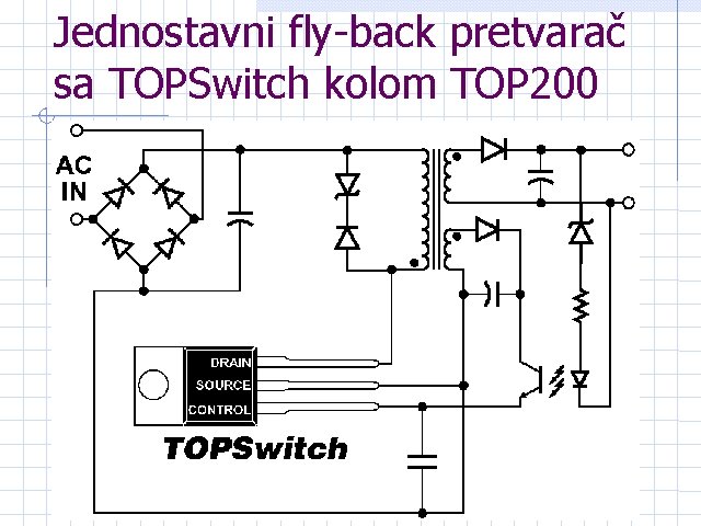 Jednostavni fly-back pretvarač sa TOPSwitch kolom TOP 200 